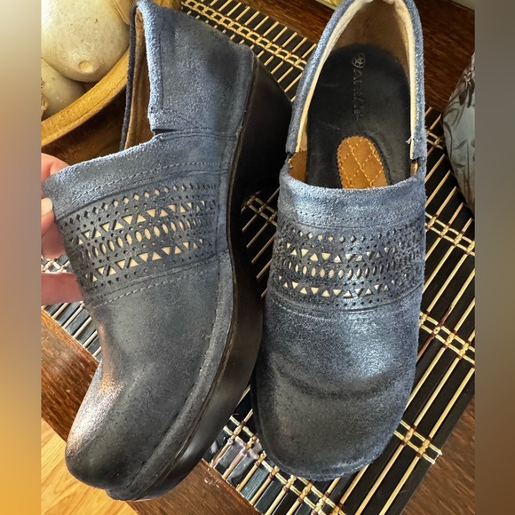 Ariat Navy Leather Slip-On clogs 10 - Picture 12 of 13